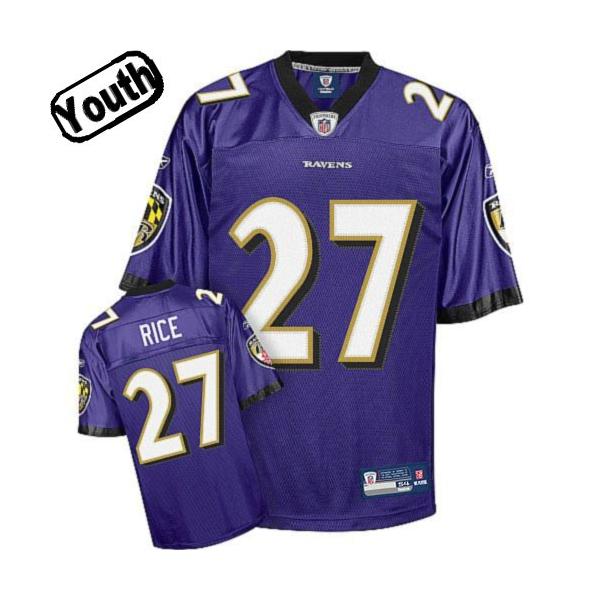 Ray Rice Youth Football Jersey -#27 Baltimore Youth Jersey(Purple)