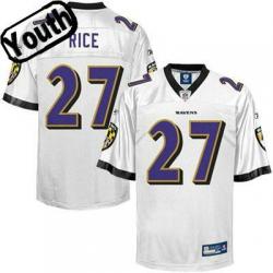 Ray Rice Youth Football Jersey -#27 Baltimore Youth Jersey(white)