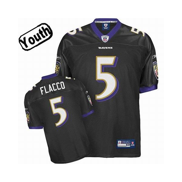 Joe Flacco Youth Football Jersey -#5 Baltimore Youth Jersey(Black)