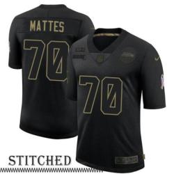 Ron Mattes Black Salute to Service Jersey Seattle Seahawks #70