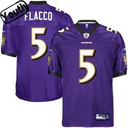 Joe Flacco Youth Football Jersey -#5 Baltimore Youth Jersey(Purple)