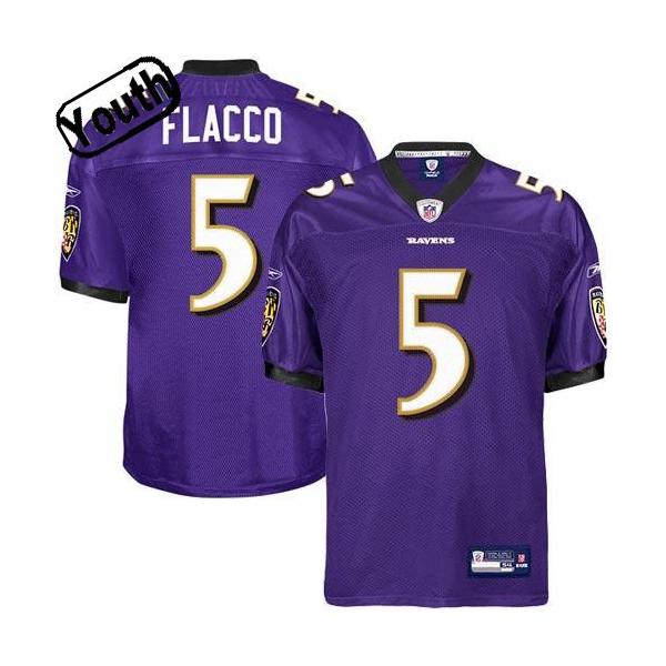 Joe Flacco Youth Football Jersey -#5 Baltimore Youth Jersey(Purple)