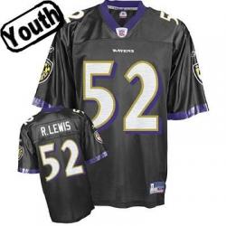 Ray Lewis Youth Football Jersey -#52 Baltimore Youth Jersey(Black)