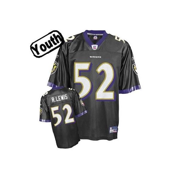 Ray Lewis Youth Football Jersey -#52 Baltimore Youth Jersey(Black)