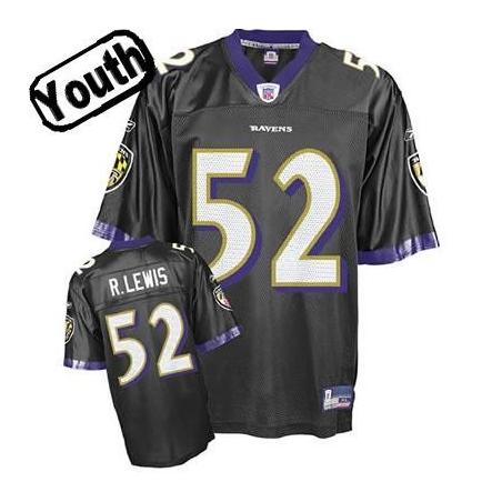 Ray Lewis Youth Football Jersey -#52 Baltimore Youth Jersey(Black)