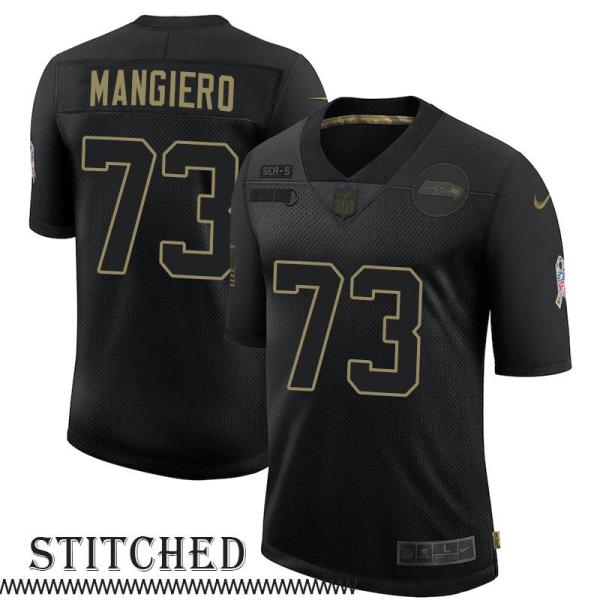 Dino Mangiero Black Salute to Service Jersey Seattle Seahawks #73