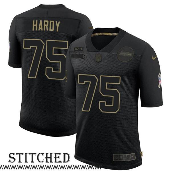 Robert Hardy Black Salute to Service Jersey Seattle Seahawks #75