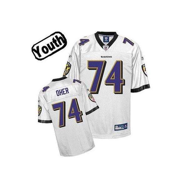 Michael Oher Youth Football Jersey -#74 Baltimore Youth Jersey(White)