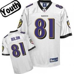 Anquan Boldin Youth Football Jersey -#81 Baltimore Youth Jersey(White)