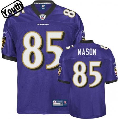 Derrick Mason Youth Football Jersey -#85 Baltimore Youth Jersey(Purple)