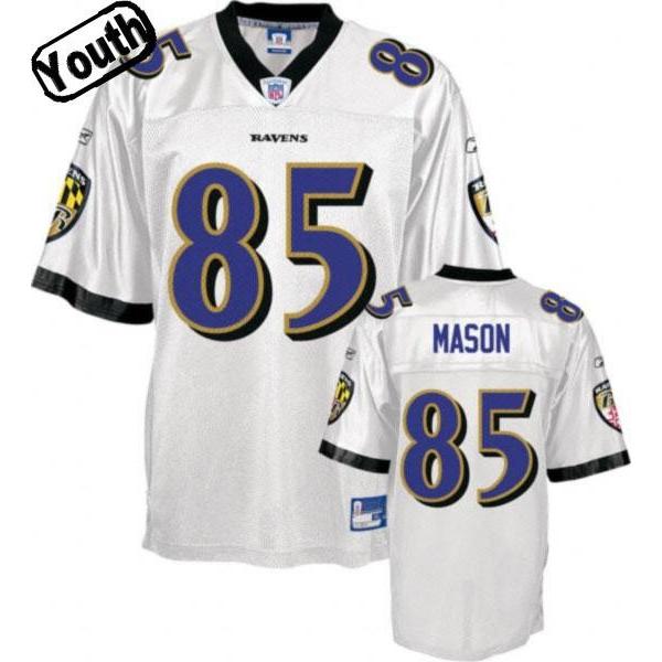 Derrick Mason Youth Football Jersey -#85 Baltimore Youth Jersey(white)