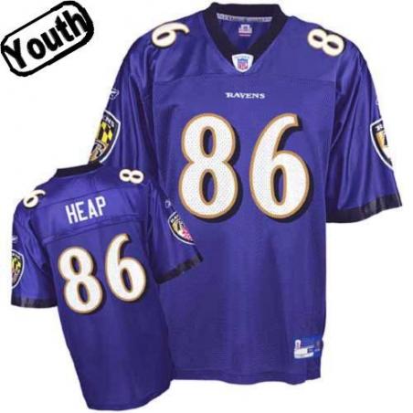 Todd Heap Youth Football Jersey -#86 Baltimore Youth Jersey(Purple)