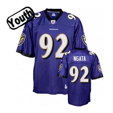 Haloti Ngata Youth Football Jersey -#92 Baltimore Youth Jersey(Purple)