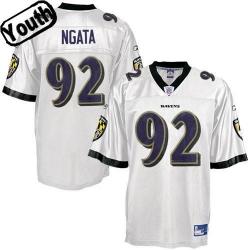 Haloti Ngata Youth Football Jersey -#92 Baltimore Youth Jersey(White)