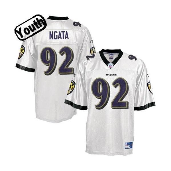 Haloti Ngata Youth Football Jersey -#92 Baltimore Youth Jersey(White)