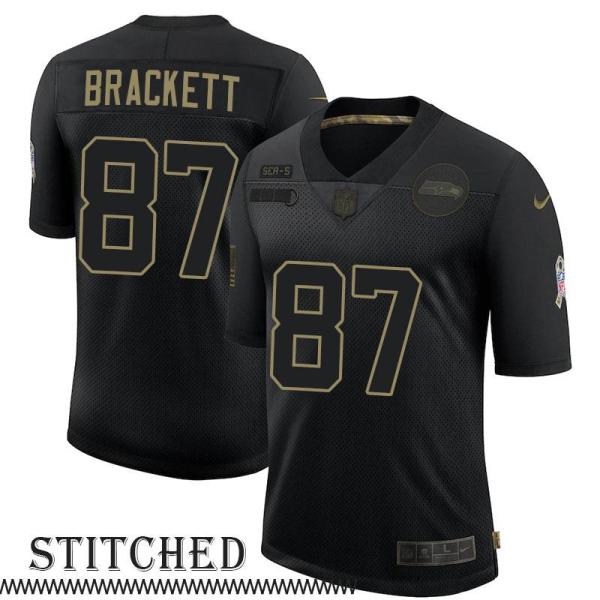 Brett Brackett Black Salute to Service Jersey Seattle Seahawks #87