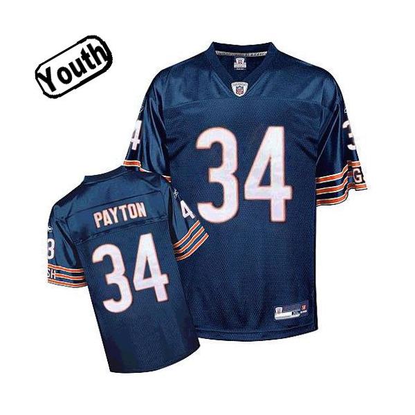 Walter Payton Youth Football Jersey -#34 Chicago Youth Jersey(Blue)