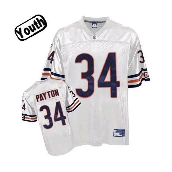 Walter Payton Youth Football Jersey -#34 Chicago Youth Jersey(White)