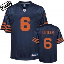 Jay Cutler Youth Football Jersey -#6 Chicago Youth Jersey(Navy Orange number)