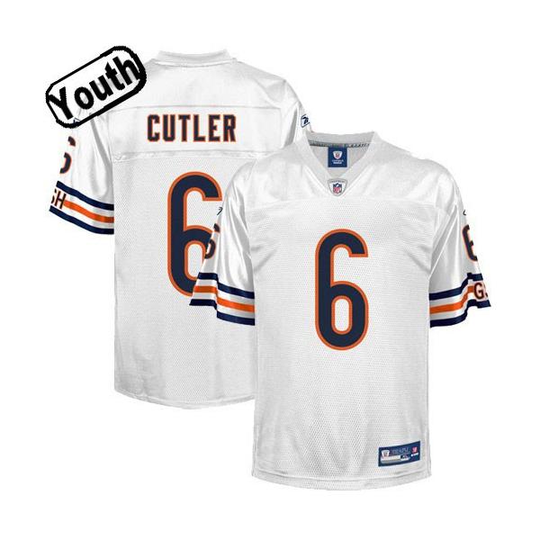 Jay Cutler Youth Football Jersey -#6 Chicago Youth Jersey(White)