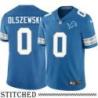 Detroit Lions #0 Johnny Olszewski Blue Home Jersey