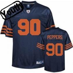 Julius Peppers Youth Football Jersey -#90 Chicago Youth Jersey(Navy Orange number)