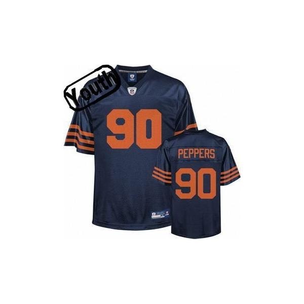 Julius Peppers Youth Football Jersey -#90 Chicago Youth Jersey(Navy Orange number)