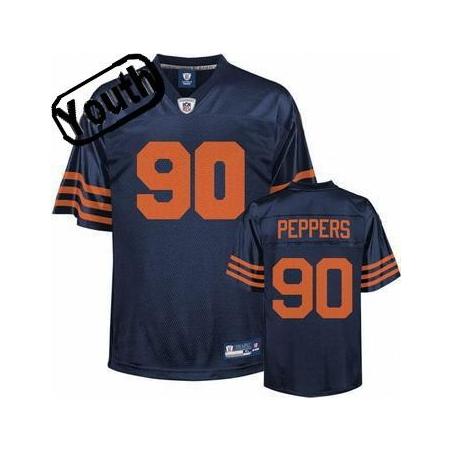 Julius Peppers Youth Football Jersey -#90 Chicago Youth Jersey(Navy Orange number)