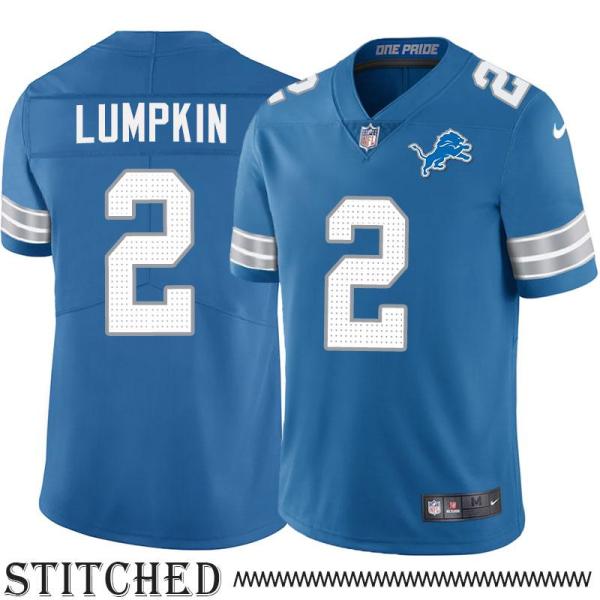 Detroit Lions #2 Father Lumpkin Blue Home Jersey