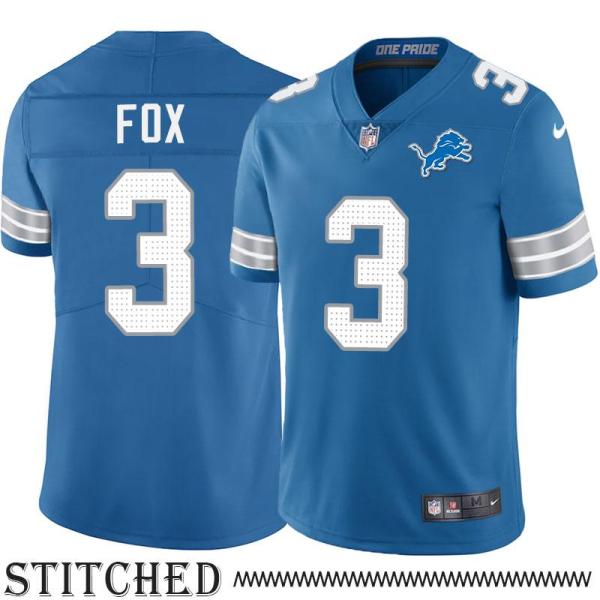 Detroit Lions #3 Jack Fox Blue Home Jersey