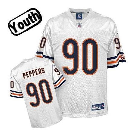 Julius Peppers Youth Football Jersey -#90 Chicago Youth Jersey(White)