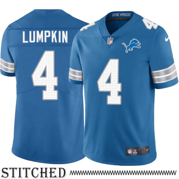 Detroit Lions #4 Father Lumpkin Blue Home Jersey