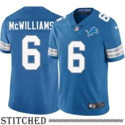 Detroit Lions #6 Bill McWilliams Blue Home Jersey