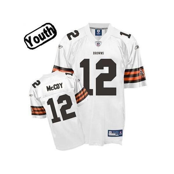 Colt McCoy Youth Football Jersey -#12 Cleveland Youth Jersey(White)