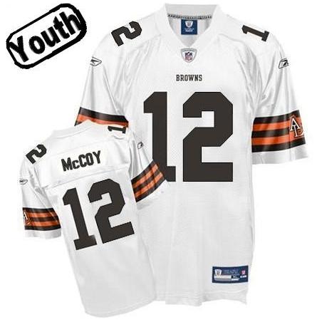 Colt McCoy Youth Football Jersey -#12 Cleveland Youth Jersey(White)