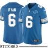 Detroit Lions #6 Kent Ryan Blue Home Jersey