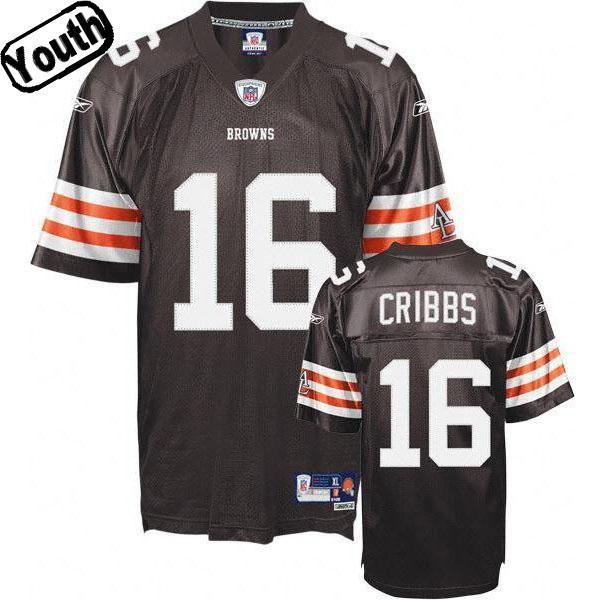 Joshua Cribbs Youth Football Jersey -#16 Cleveland Youth Jersey(Brown)