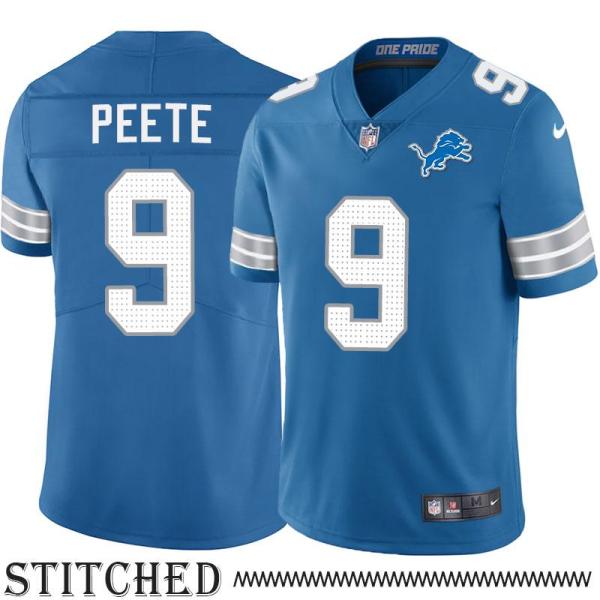 Detroit Lions #9 Rodney Peete Blue Home Jersey