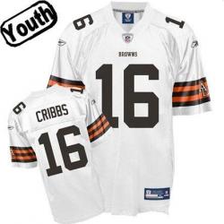 Joshua Cribbs Youth Football Jersey -#16 Cleveland Youth Jersey(White)