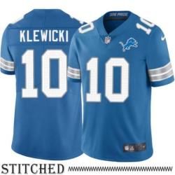 Detroit Lions #10 Ed Klewicki Blue Home Jersey