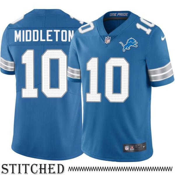 Detroit Lions #10 Brandon Middleton Blue Home Jersey