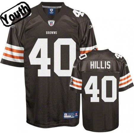 Peyton Hillis Youth Football Jersey -#40 Cleveland Youth Jersey(Brown)