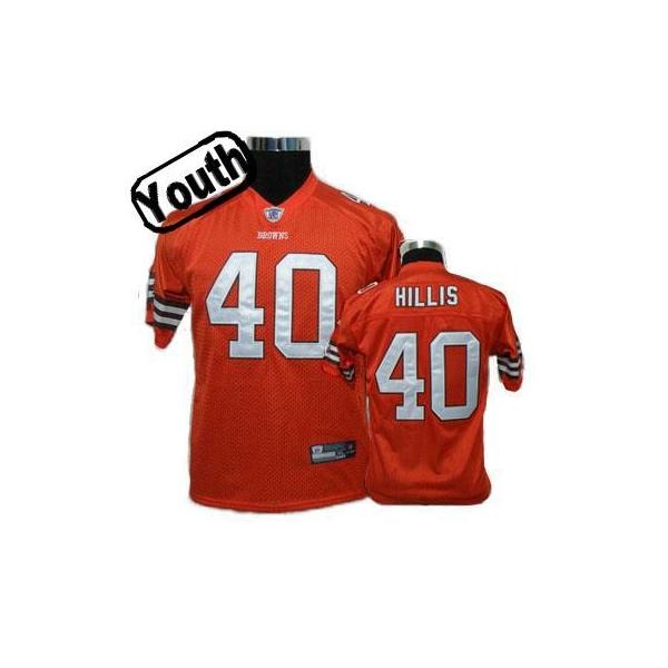 Peyton Hillis Youth Football Jersey -#40 Cleveland Youth Jersey(Orange)