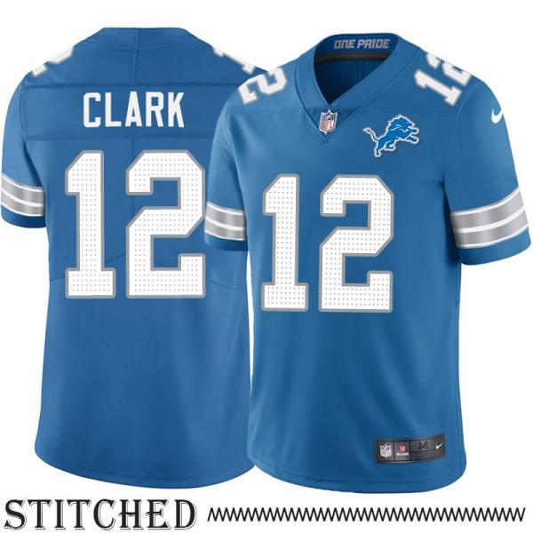 Detroit Lions #12 Dutch Clark Blue Home Jersey