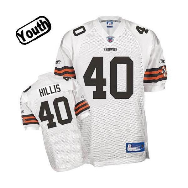 Peyton Hillis Youth Football Jersey -#40 Cleveland Youth Jersey(White)