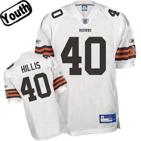 Peyton Hillis Youth Football Jersey -#40 Cleveland Youth Jersey(White)