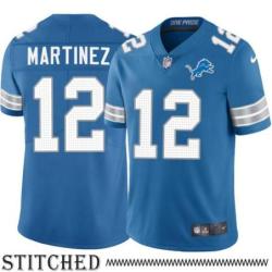 Detroit Lions #12 Glenn Martinez Blue Home Jersey