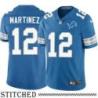 Detroit Lions #12 Glenn Martinez Blue Home Jersey