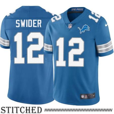 Detroit Lions #12 Larry Swider Blue Home Jersey