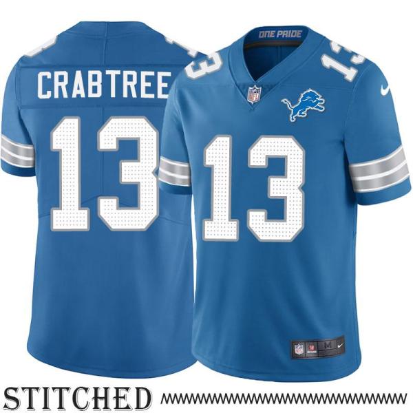 Detroit Lions #13 Clem Crabtree Blue Home Jersey